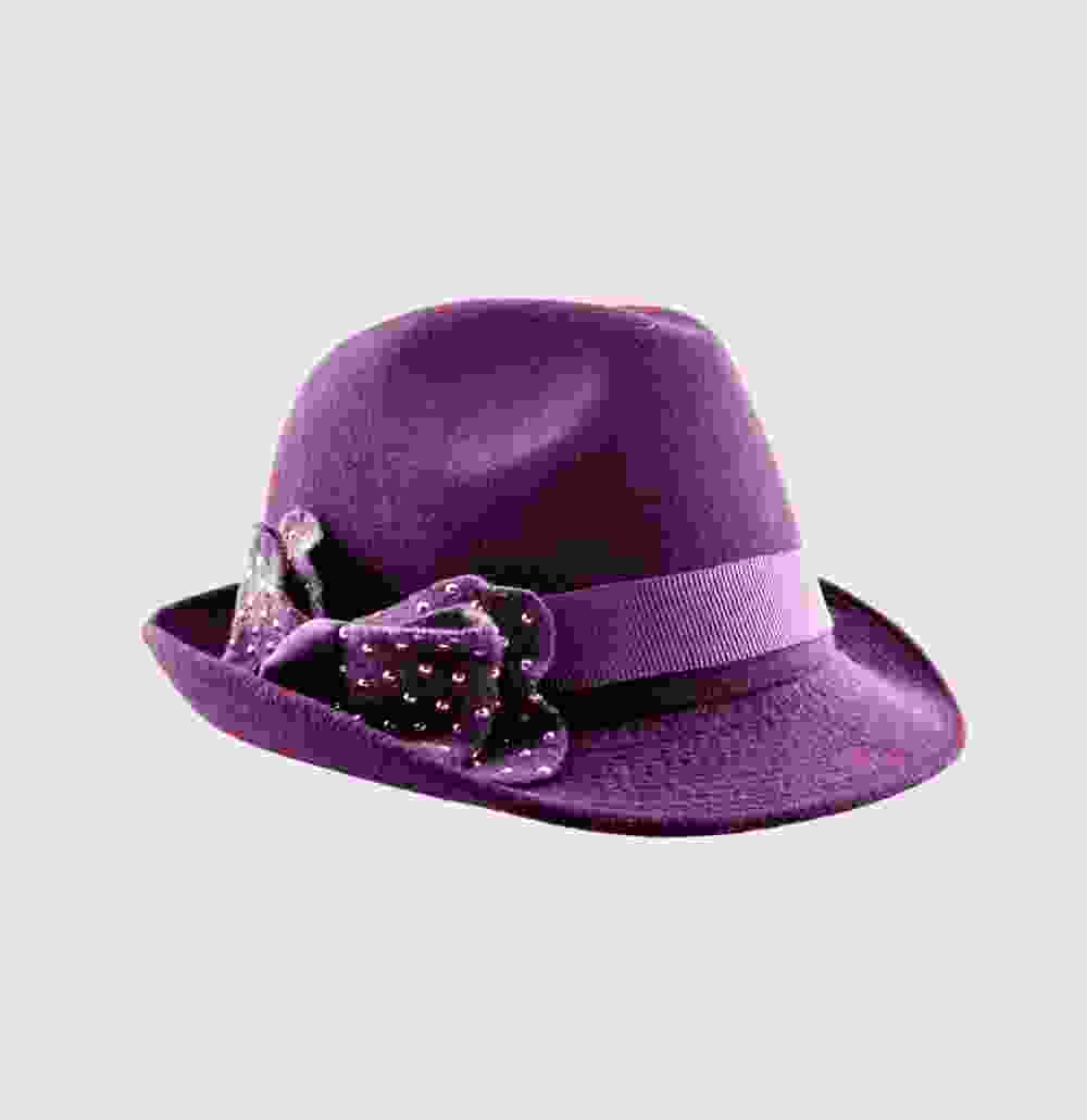 Satin Violet Hat